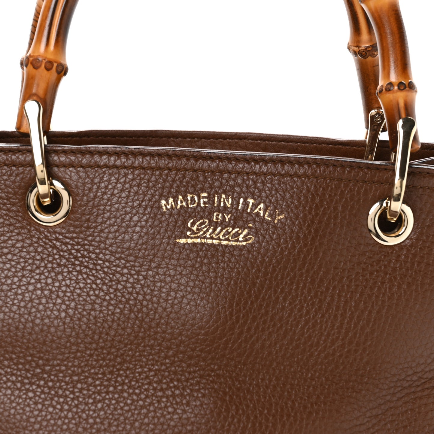 Calfskin Small Bamboo Shopper Tote Acero
