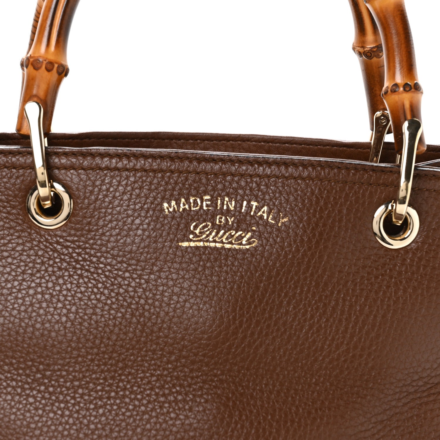 Gucci Calfskin Small Bamboo Shopper Tote Acero 9 of 11