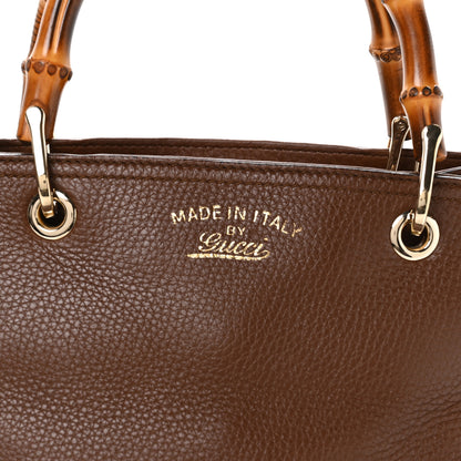 Gucci Calfskin Small Bamboo Shopper Tote Acero 9 of 11
