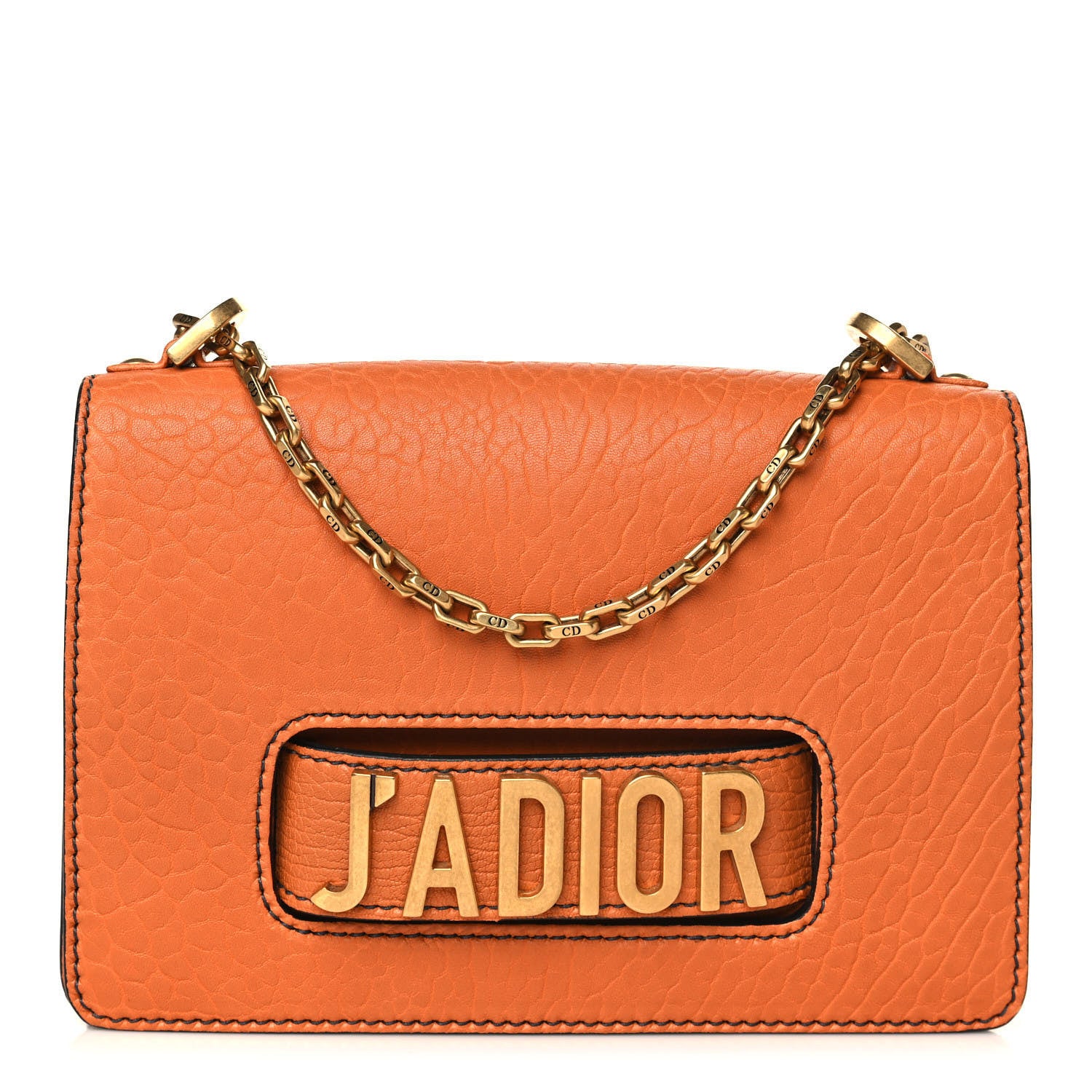 Christian Dior Canyon Grained Lambskin J'Adior Chain Flap Bag Orange 1 of 8