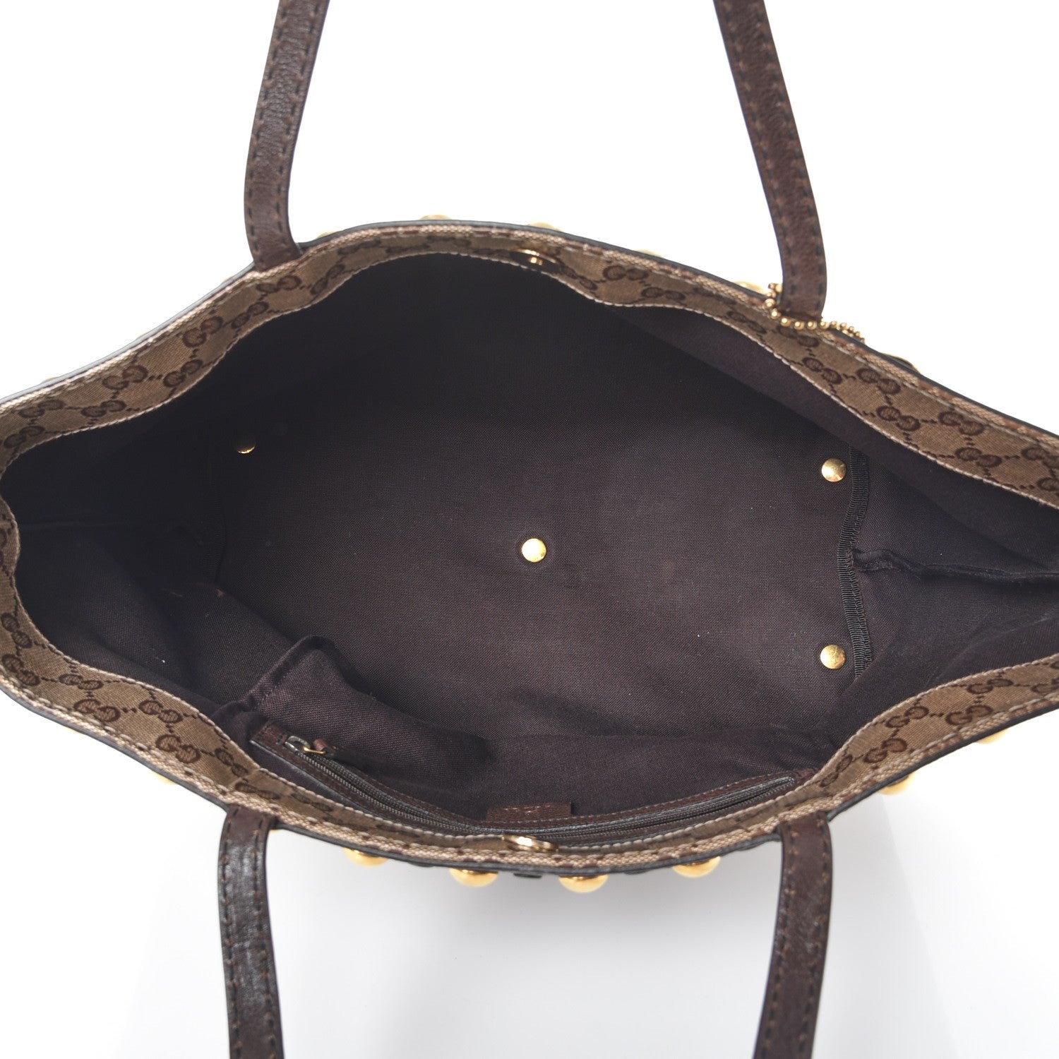 Gucci Crystal Monogram Medium Babouska Shopping Tote Dark Brown 5 of 11