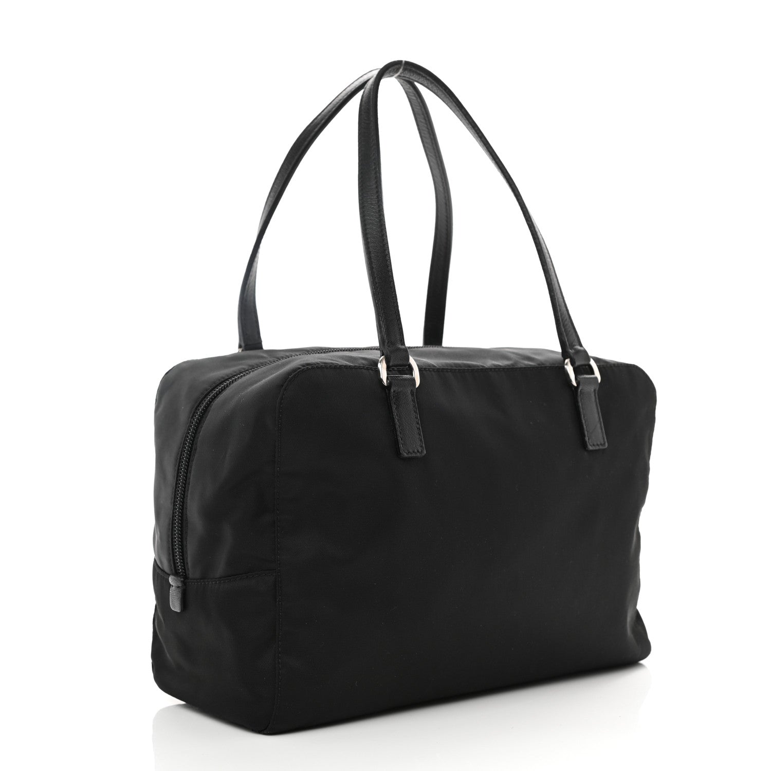 Prada Tessuto Nylon Raso Bear Small Handle Bag Black 3 of 8