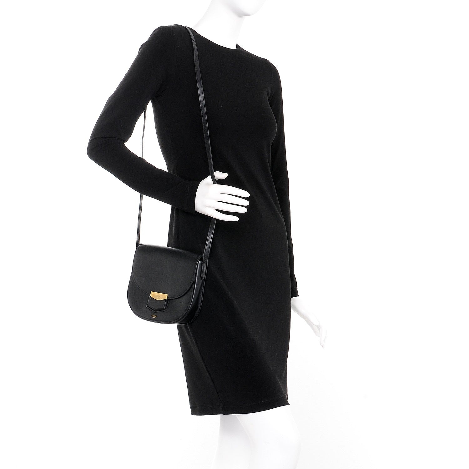 Celine Palmelato Calfskin Small Trotteur Black 2 of 9