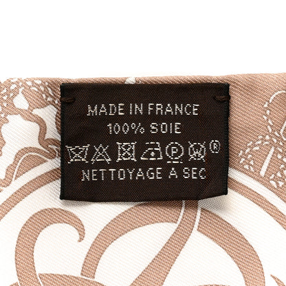 Hermes Silk Ex-Libris Twilly Beige White Caramel 4 of 4