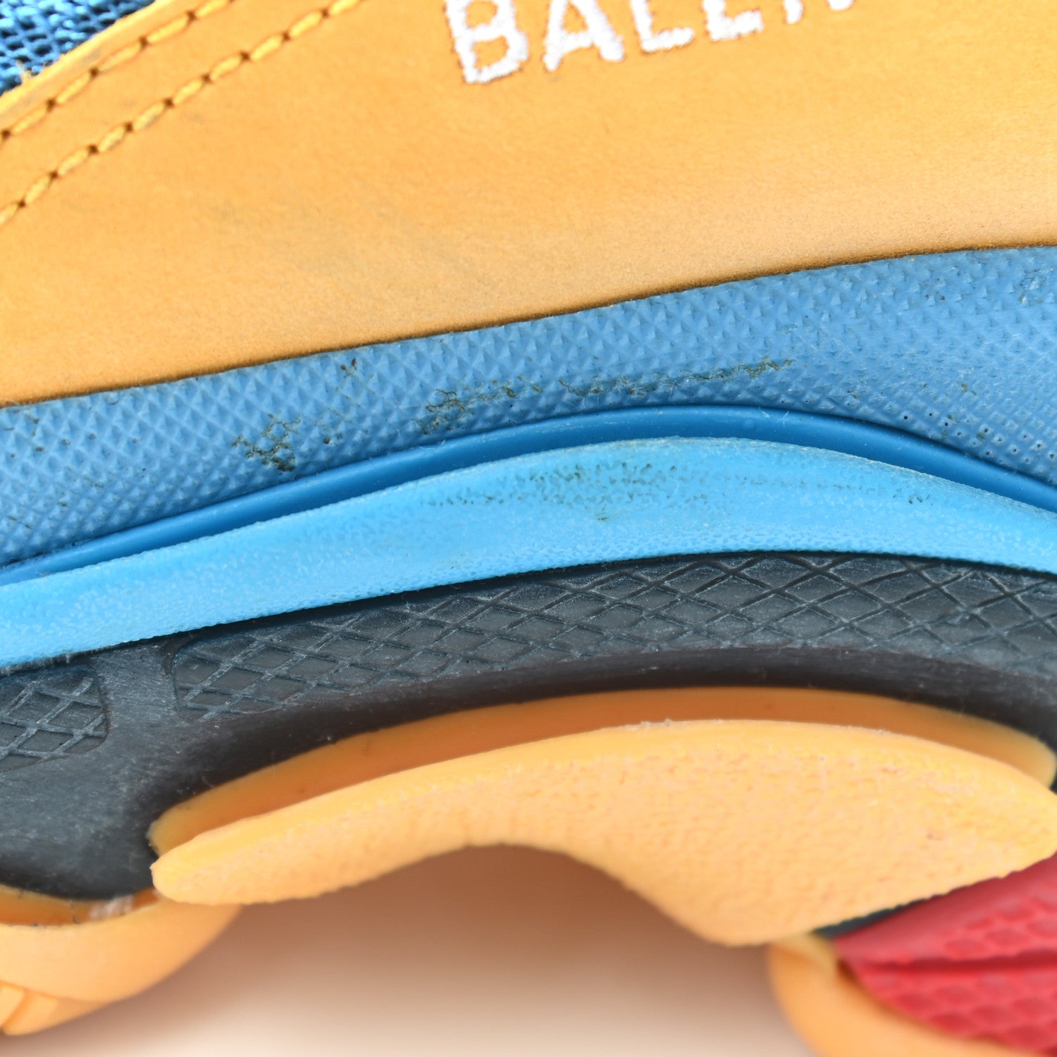 Balenciaga Fabric Mesh Nappa Mens Triple S Sneakers 42 Bleu Orange 8 of 14