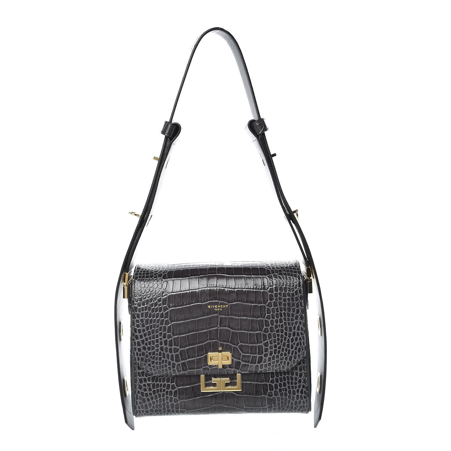 Givenchy Calfskin Crocodile Embossed Medium Eden Storm Grey 1 of 8