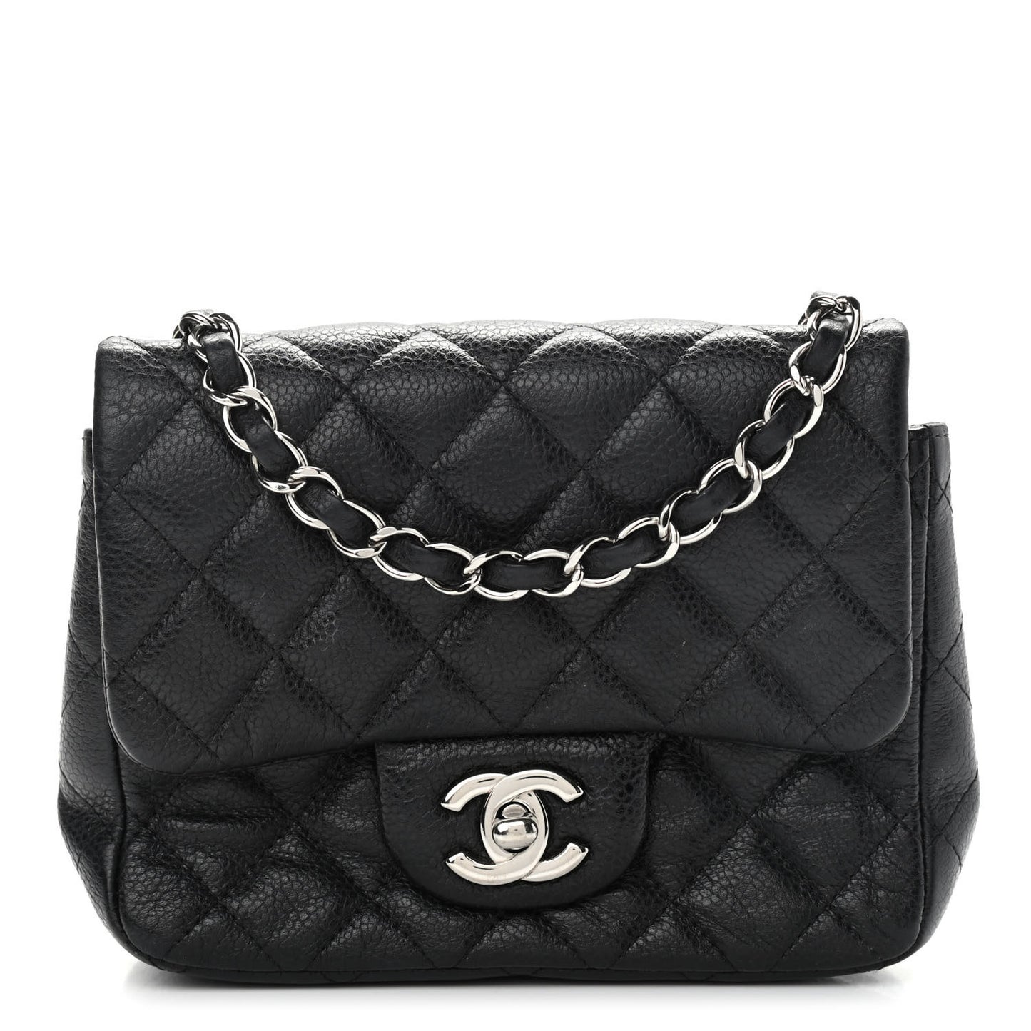 Caviar Quilted Mini Square Flap Black