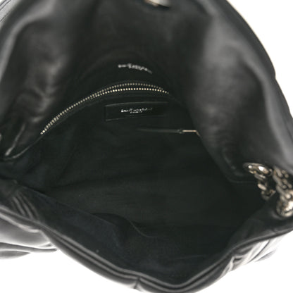 Saint Laurent Lambskin Quilted Small Loulou Puffer Monogram Chain Satchel Black 5 of 9