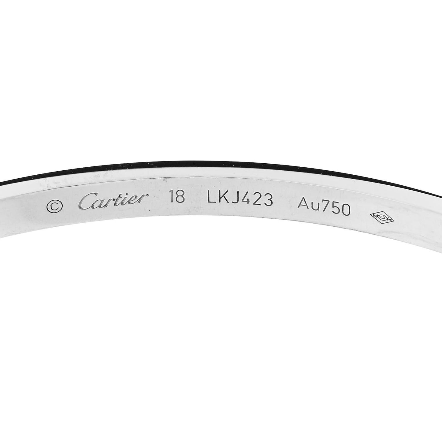 18K White Gold 6 Diamond Small LOVE Bracelet 18