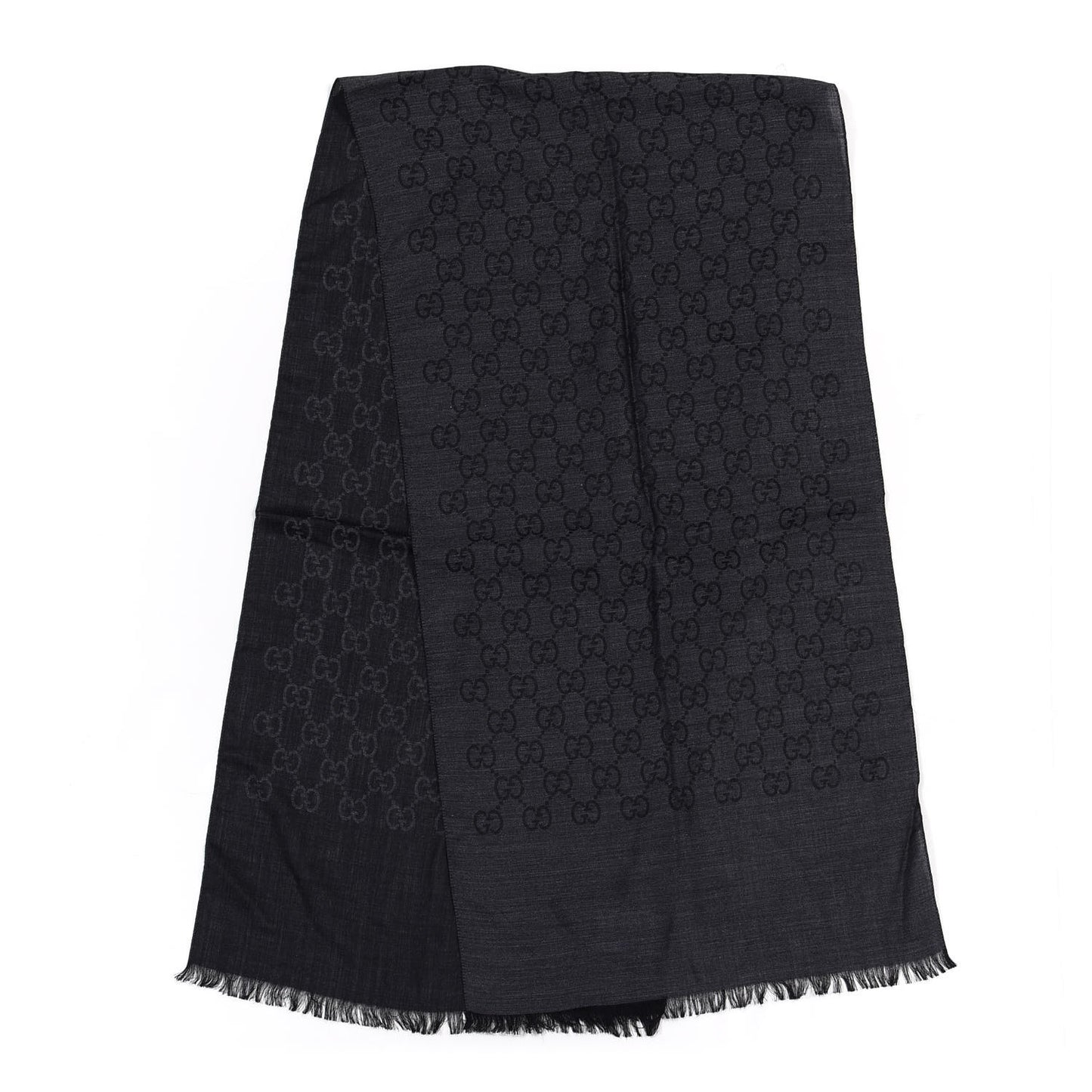 Wool Silk GG Monogram GGNat Scarf Anthracite
