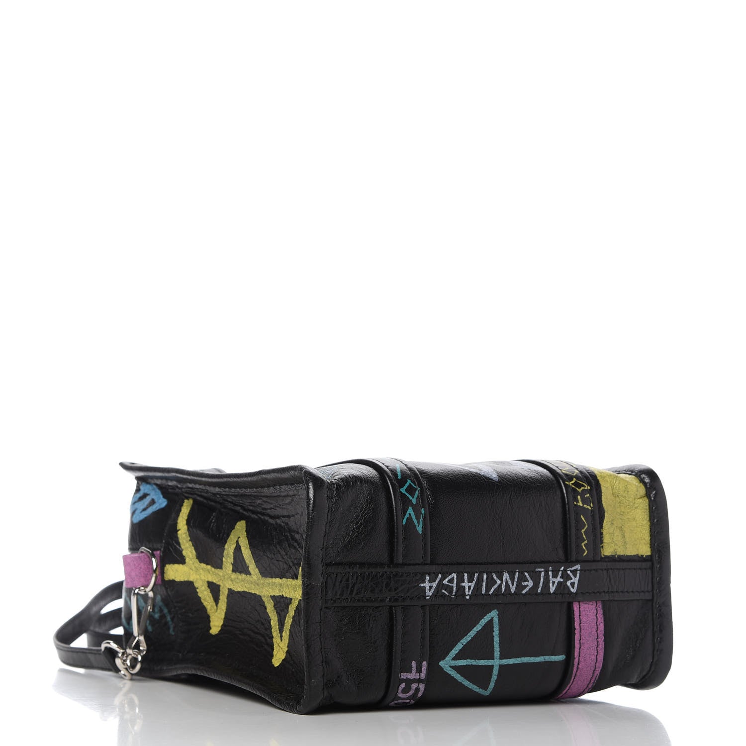 Balenciaga Agneau Arena Graffiti All Over XS Bazar Shopper Tote Black Multicolor 4 of 9