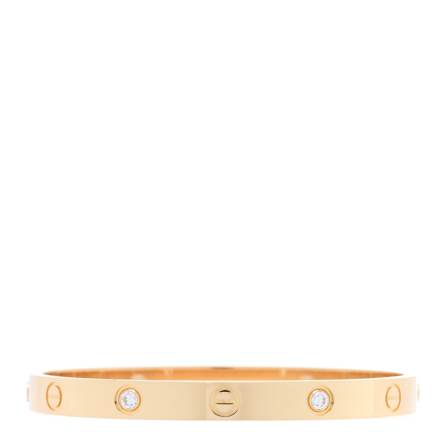 18K Yellow Gold 4 Diamond LOVE Bracelet 17