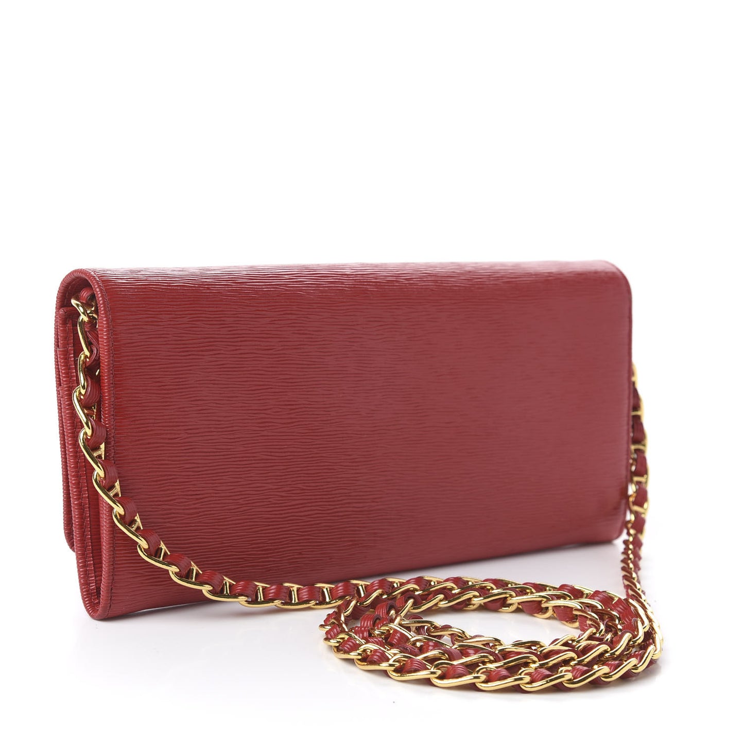 Saffiano Metal Oro Chain Wallet Fuoco