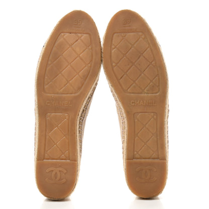 Chanel Lambskin CC Espadrilles 39 Beige Black 13 of 13