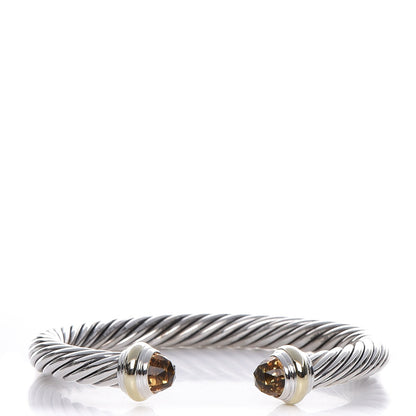 David Yurman Sterling Silver 14K Yellow Gold Citrine 7mm Cable Classics Bracelet 1 of 4