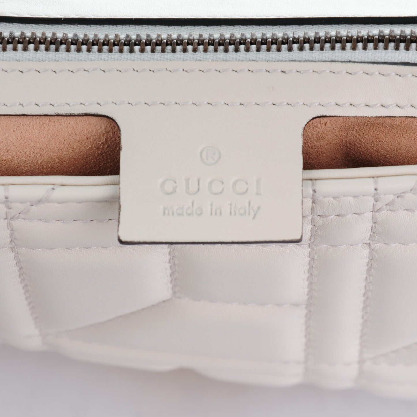 Calfskin Matelasse Studded Medium GG Marmont Shoulder Bag White