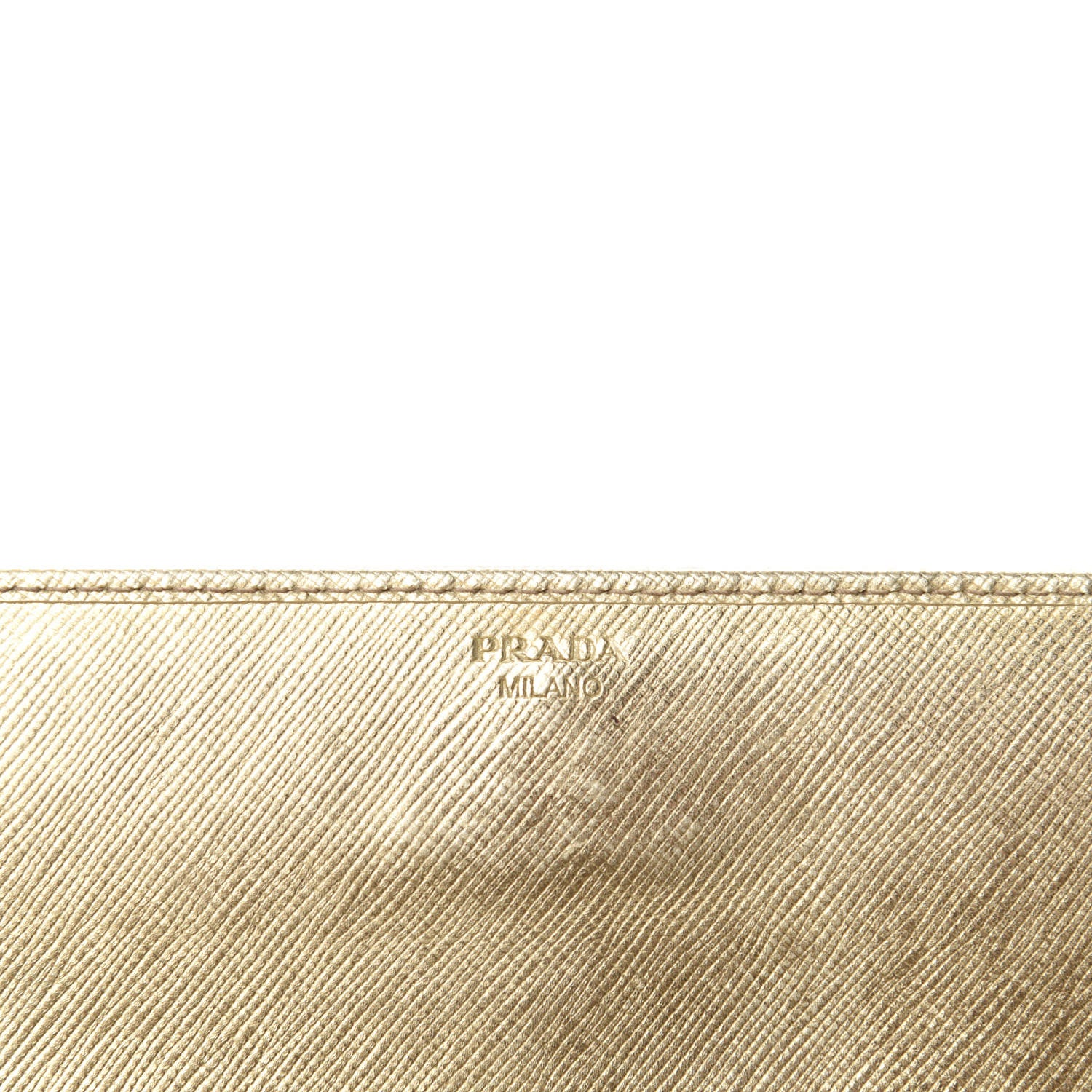 Prada Metallic Saffiano Metal Chain Wallet Platino 9 of 11