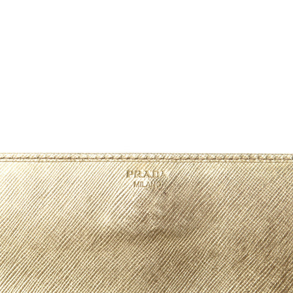 Prada Metallic Saffiano Metal Chain Wallet Platino 9 of 11