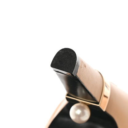Chanel Lambskin Cap Toe Pearl Pumps 38.5 Beige Black 12 of 15