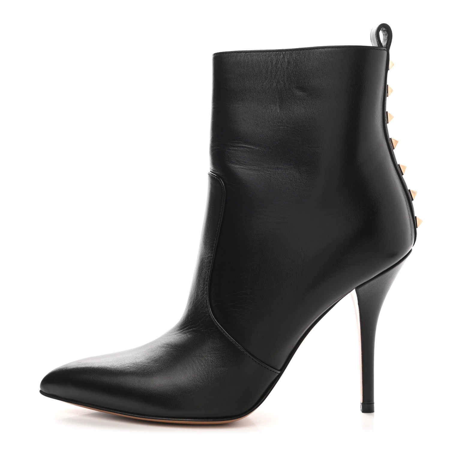Valentino Garavani Calfskin Rockstud Ankle Booties 37 Black 1 of 8