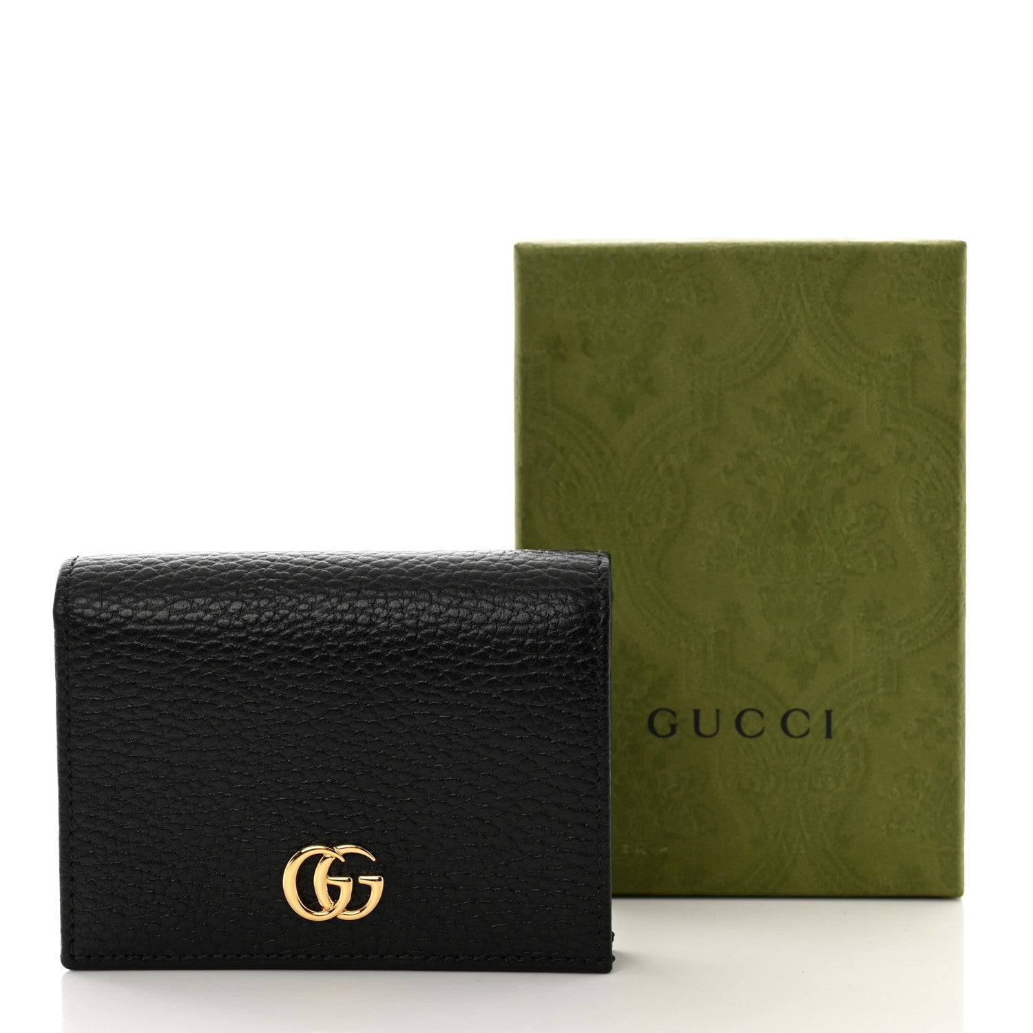 Gucci Pebbled Calfskin GG Marmont Card Case Black 8 of 8