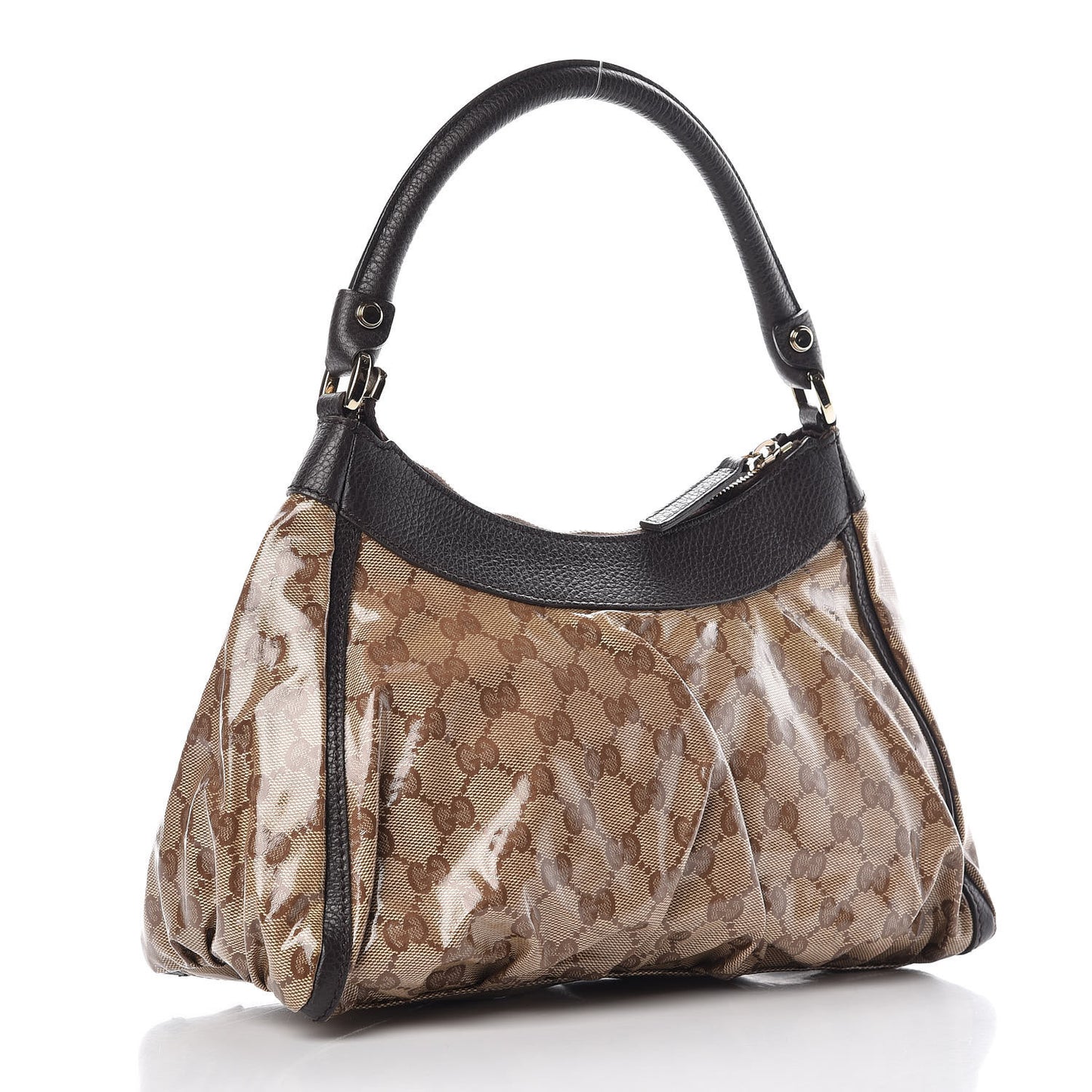 Crystal Monogram D Ring Gold Hobo Brown