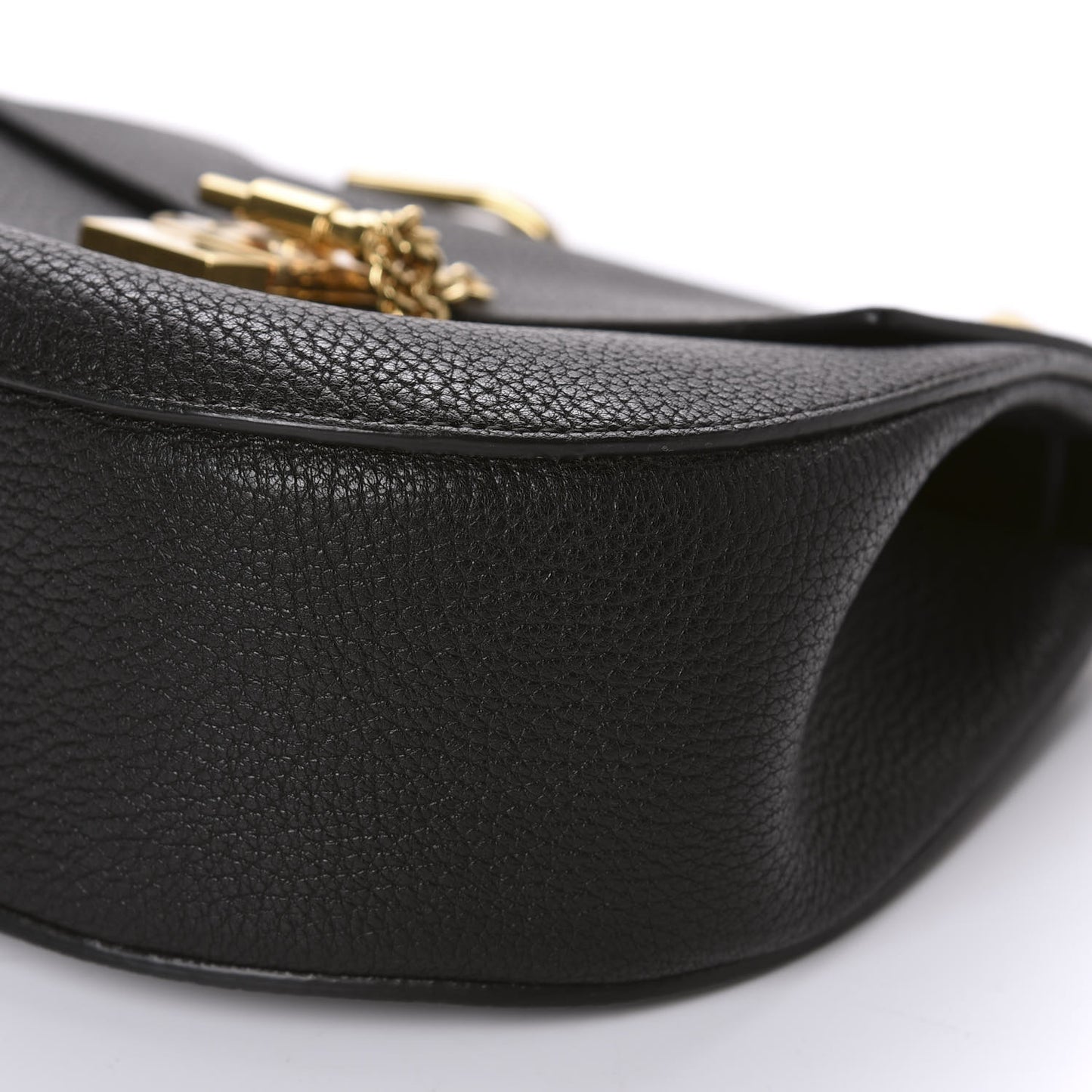 Grained Lambskin Drew Shoulder Bag Black