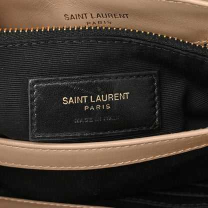 Saint Laurent Calfskin Y Quilted Monogram Toy Loulou Crossbody Bag Latte 7 of 11
