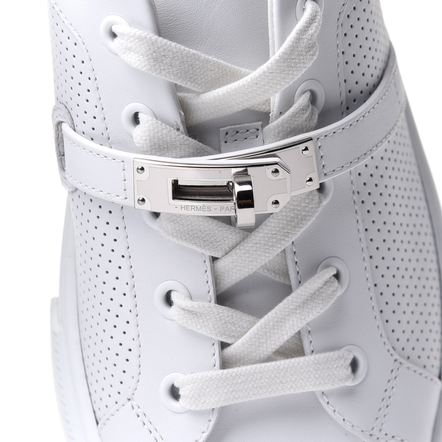 Hermes Calfskin Perforated Day Sneakers 38 White 12 of 13