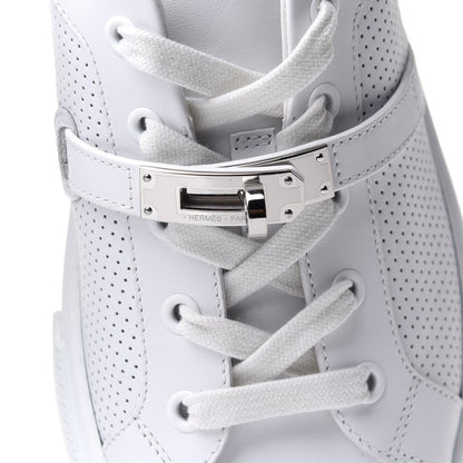 Hermes Calfskin Perforated Day Sneakers 38 White 12 of 13