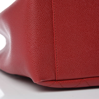 Chanel Caviar Quilted Grand Shopping Tote GST Red 11 of 13