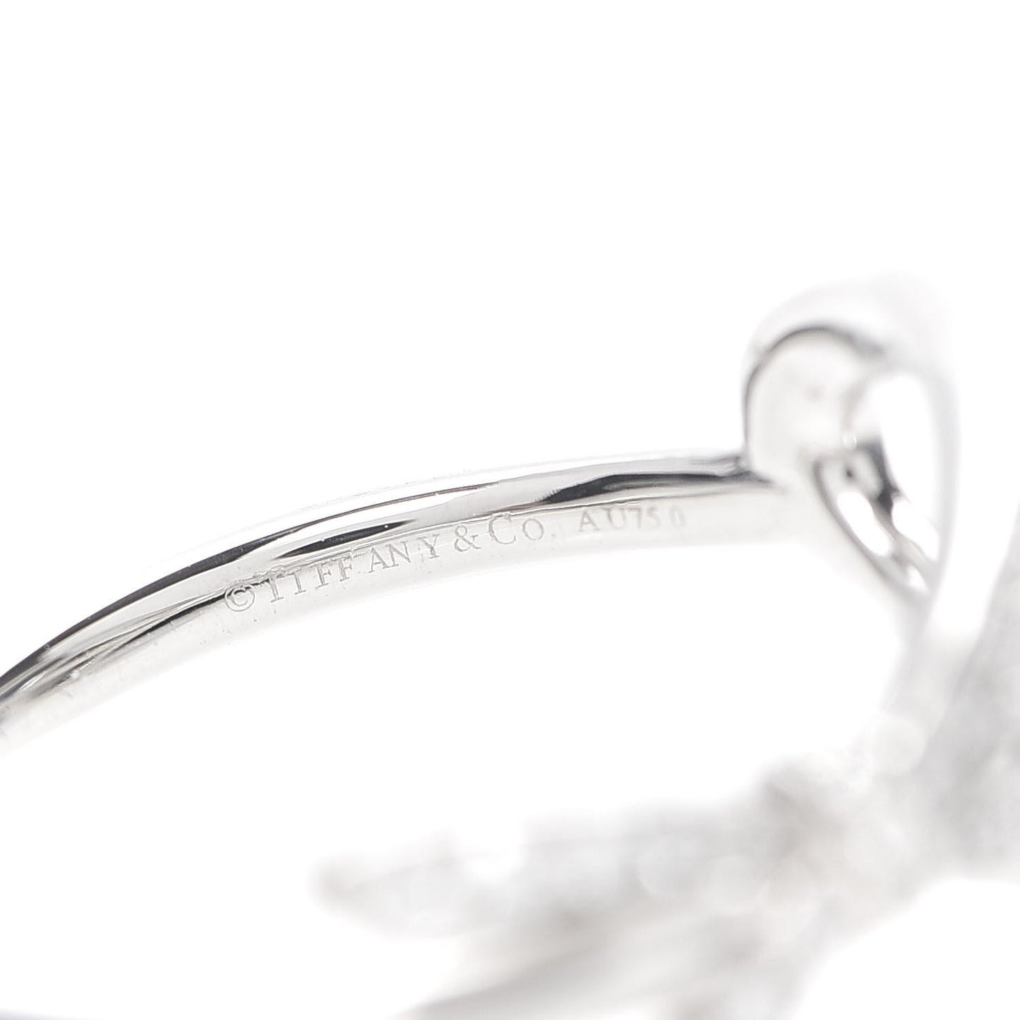 18K White Gold Diamond .40ct Bow Ring 53 6.5