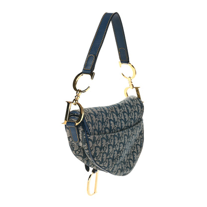 Christian Dior Monogram Saddle Bag Blue 3 of 9