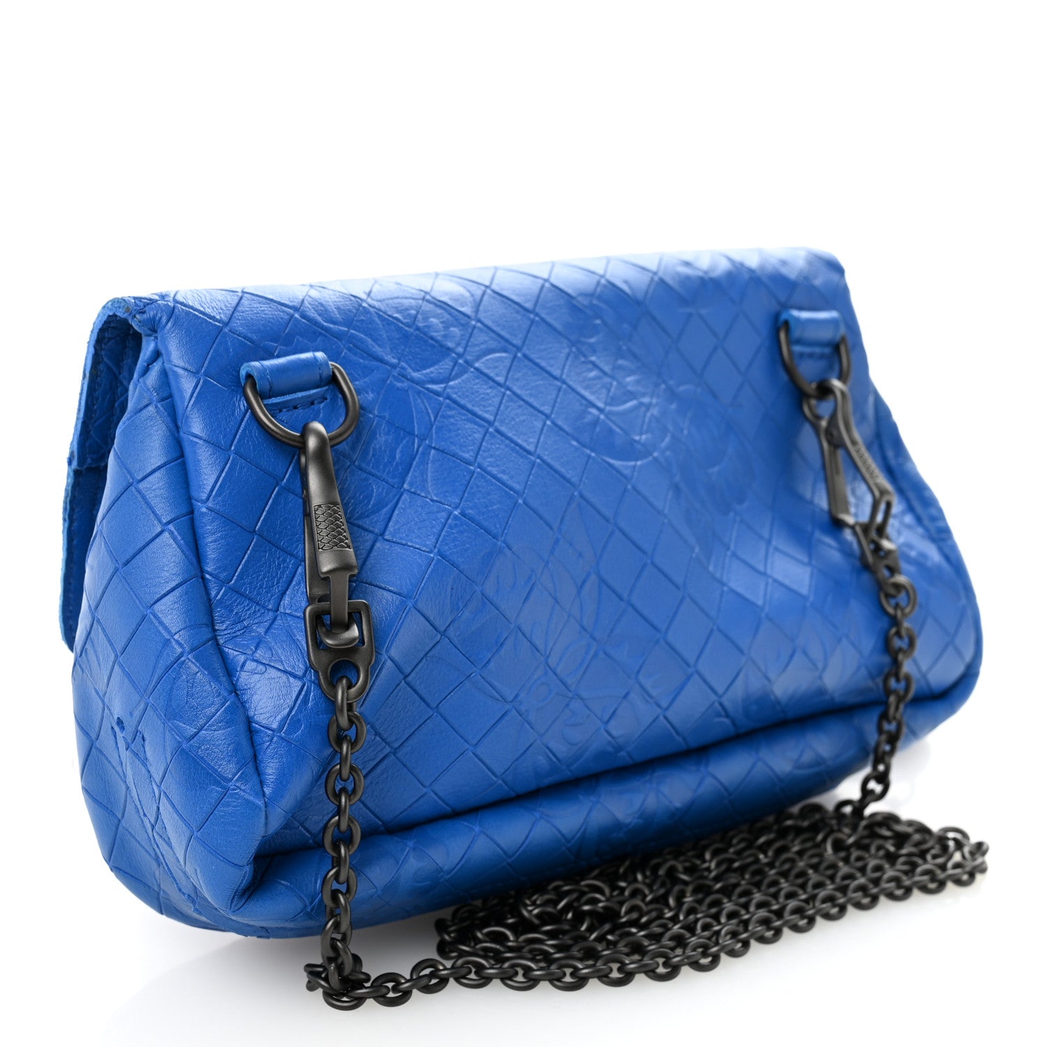 Bottega Veneta Calfskin Intrecciomirage Embossed Butterfly Small Chain Crossbody Signal Blue 3 of 11