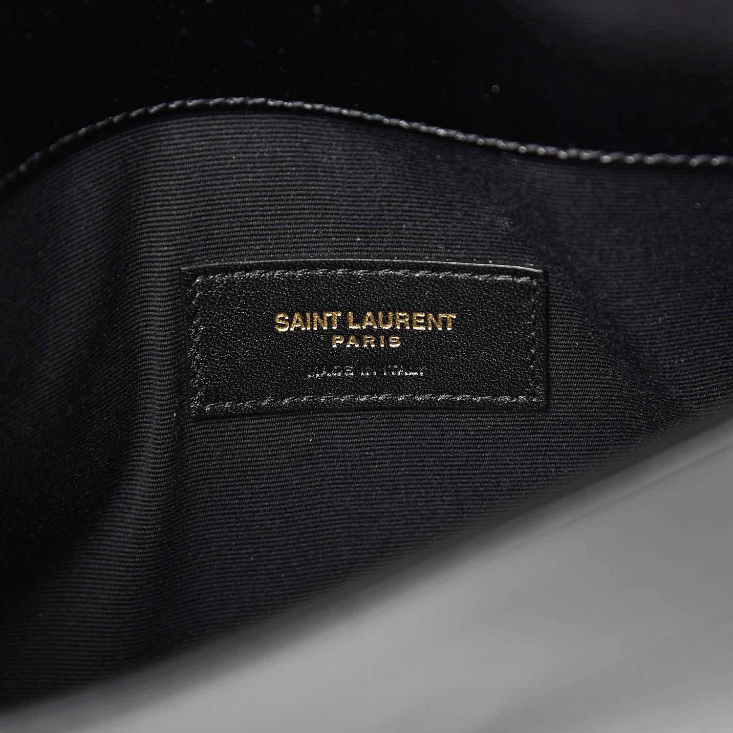 Saint Laurent Smooth Shiny Calfskin Monogram Uptown Pouch Black 5 of 7