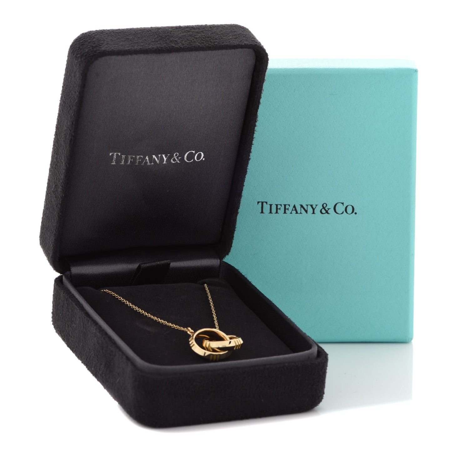 18K Yellow Gold Interlocking Atlas Open Pendant Necklace