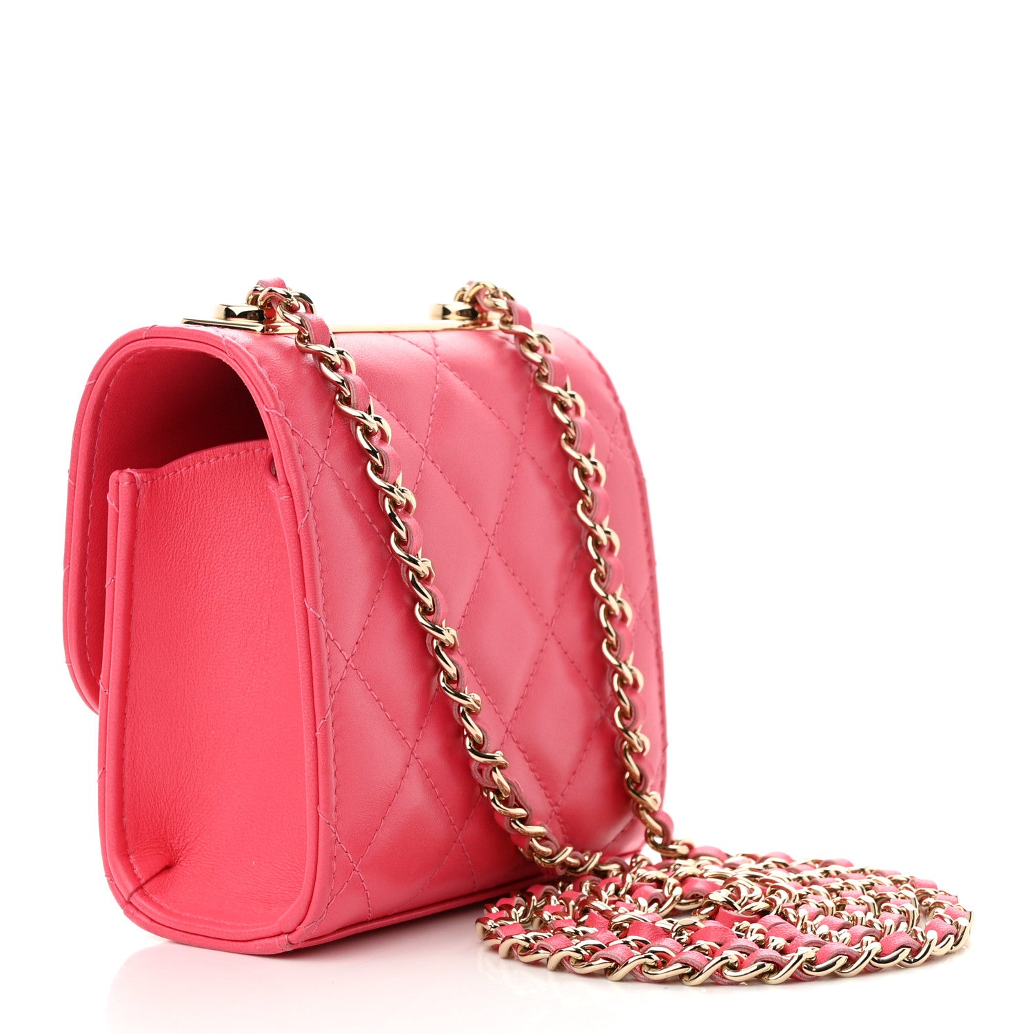 Chanel Lambskin Quilted Mini Trendy CC Chain Wallet Pink 4 of 11