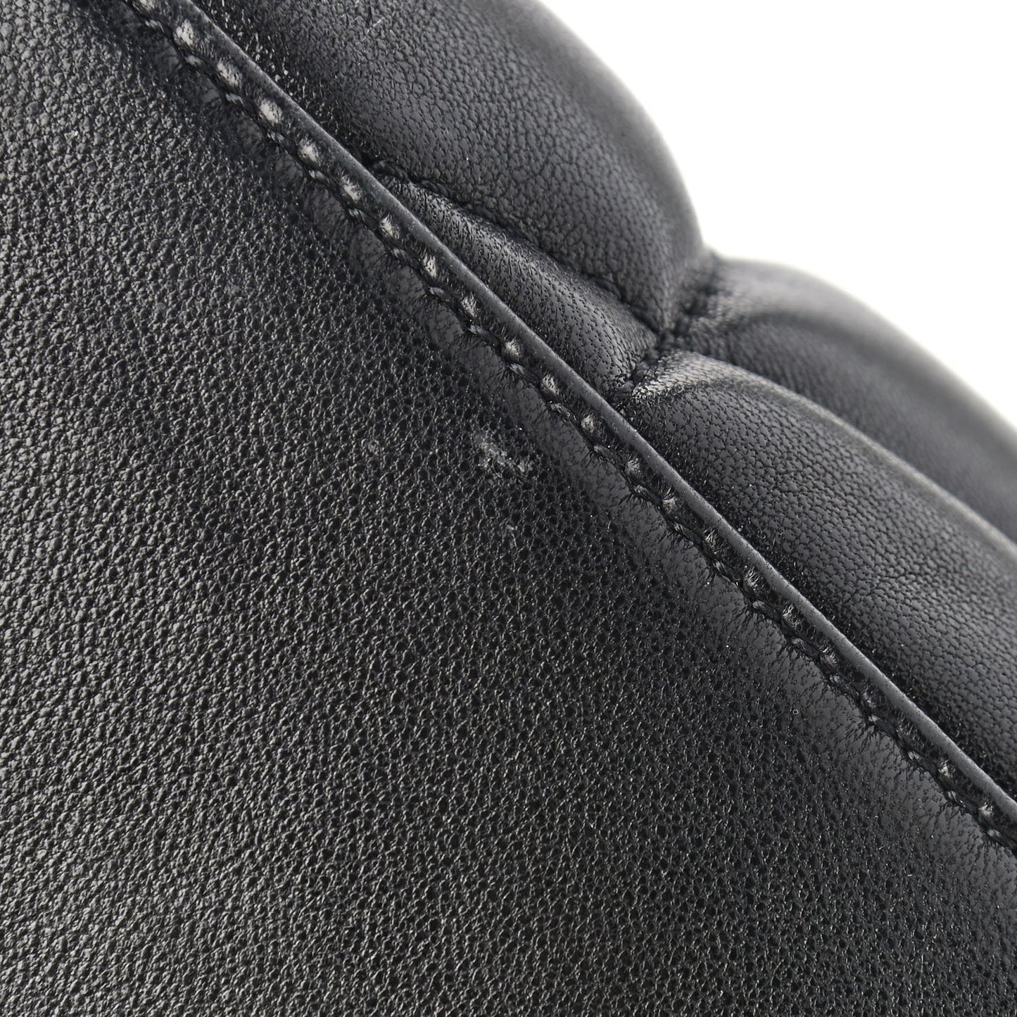 Lambskin Quilted Toy Loulou Puffer Monogram Chain Satchel Black