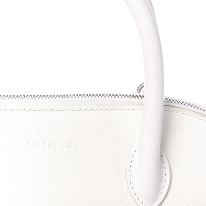 Balenciaga Signature Grained Calfskin Logo S Ville Top Handle Bag White Black 6 of 10
