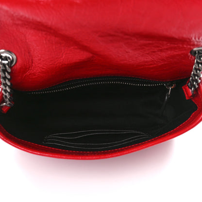 Saint Laurent Crinkled Calfskin Matelasse Monogram Niki Chain Wallet Red 5 of 10