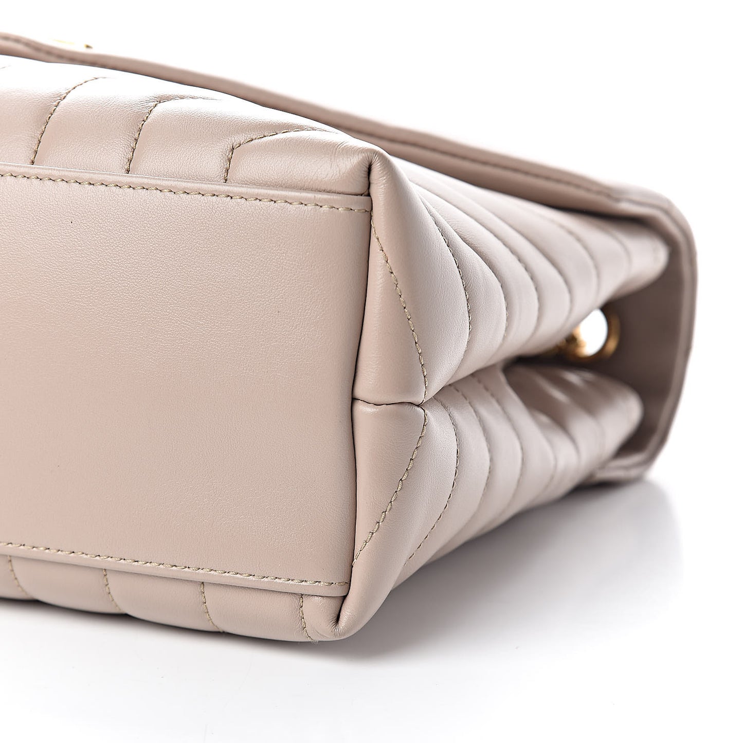 Calfskin Y Quilted Monogram Medium Loulou Chain Satchel Light Natural