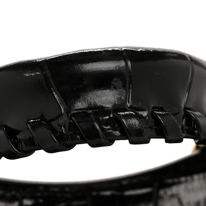 Balenciaga Shiny Supple Calfskin Crocodile Embossed Neo Classic Gold Hardware Mini City Black 14 of 15