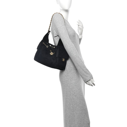 Chanel Suede Quilted Small Chanel 25 Handbag Black 2 of 11