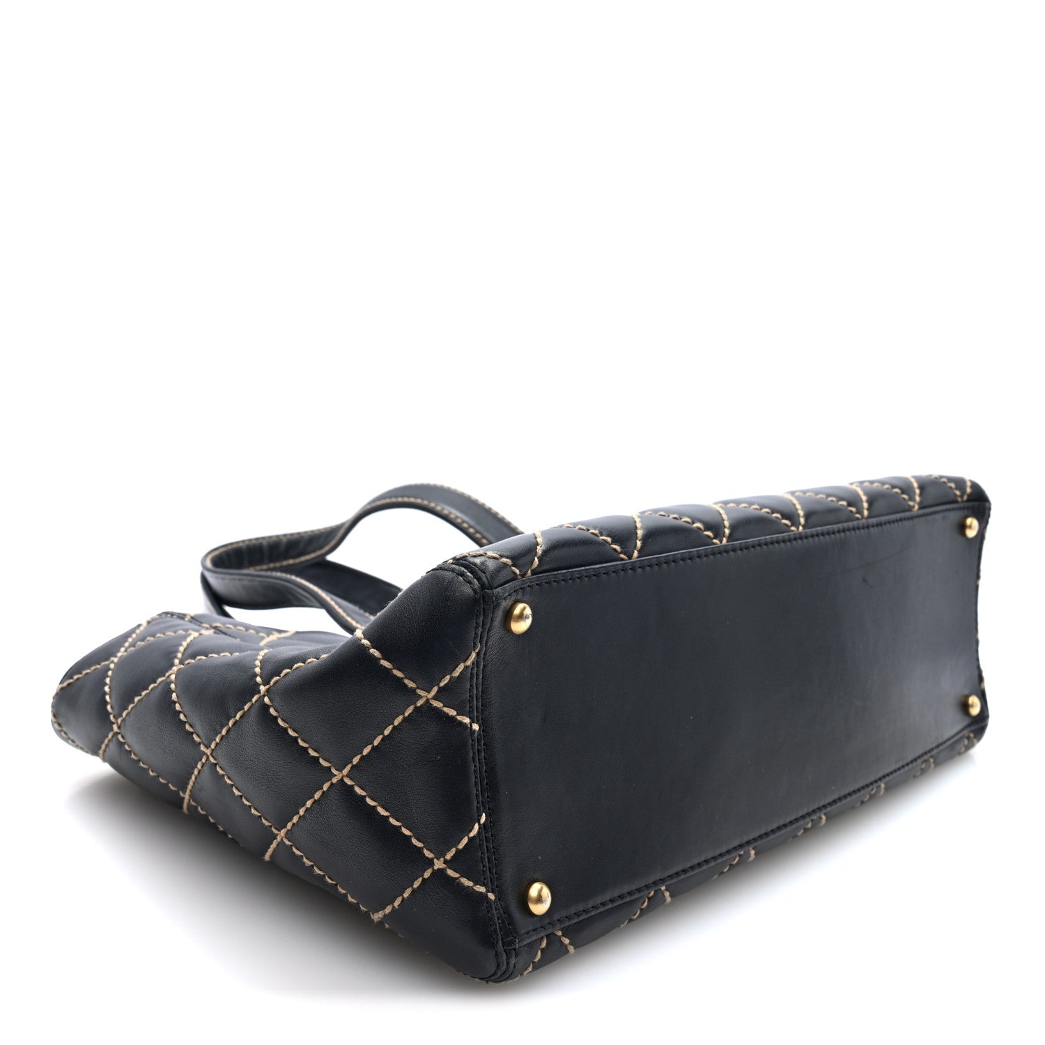 Chanel Calfskin Wild Stitch Large Tote Black 4 of 10