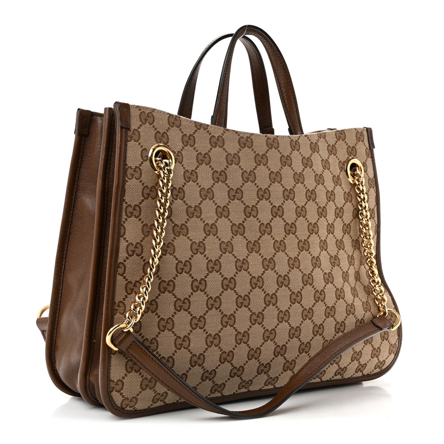 Monogram Calfskin Large Horsebit 1955 Tote Bag Beige Brown Sugar