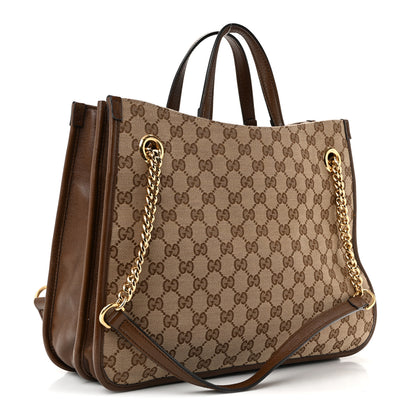 Gucci Monogram Calfskin Large Horsebit 1955 Tote Bag Beige Brown Sugar 2 of 10