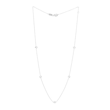 Roberto Coin 18K White Gold Diamond .25ctw Diamonds By The Inch Five Station Necklace 3 of 6