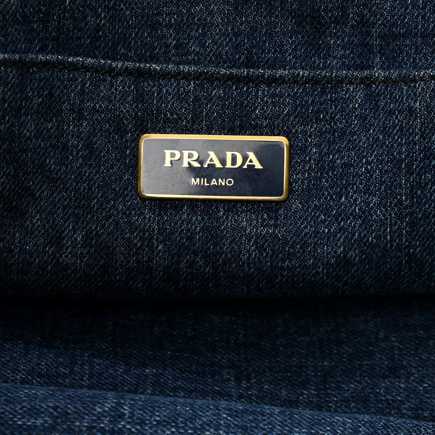 Denim Logo Tote Bleu