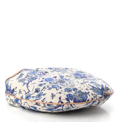 Gucci Canvas Flora Floral Large Wave Hobo Blue 4 of 10