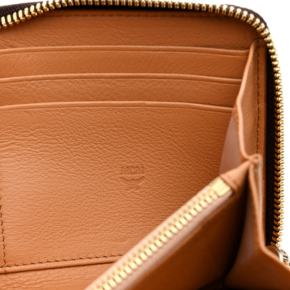 MCM Calfskin Ottomar Monogram Klara Zip Wallet Chestnut 7 of 9